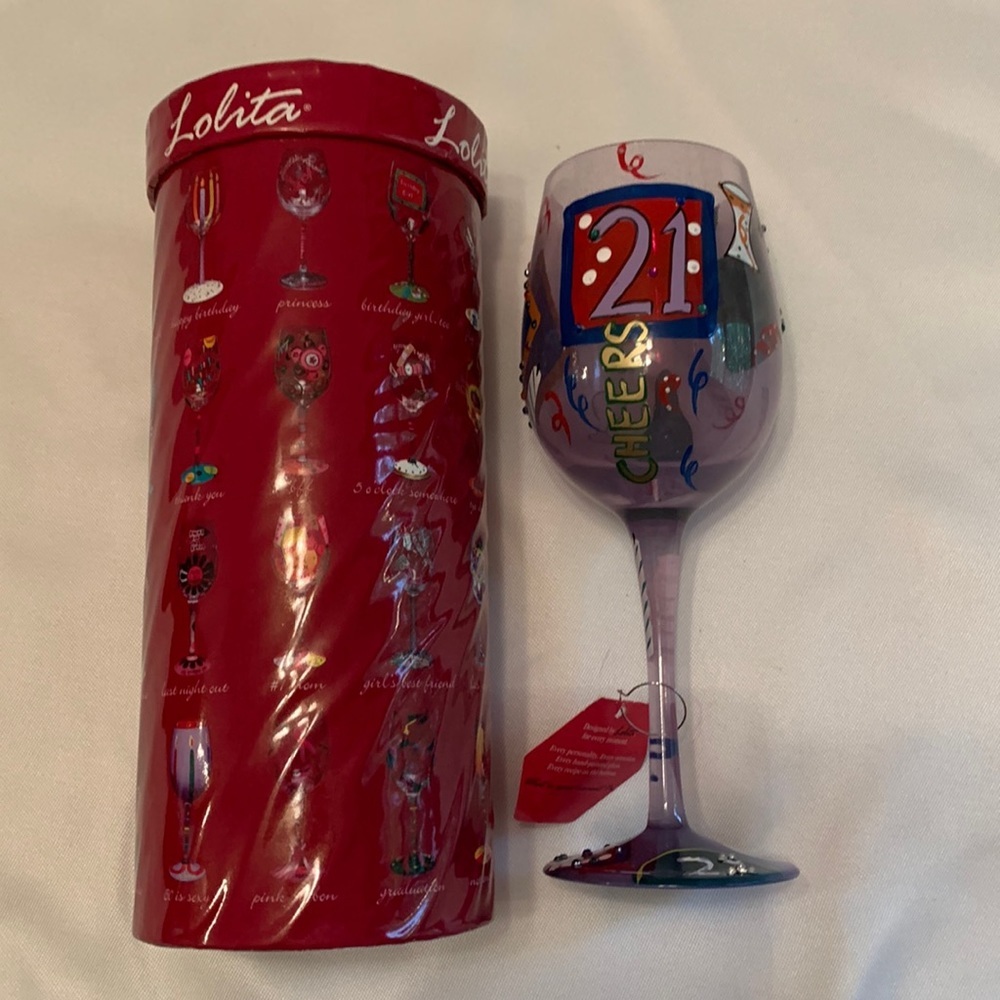 Lolita “21” Wine Glaass, 15 Oz. NWT